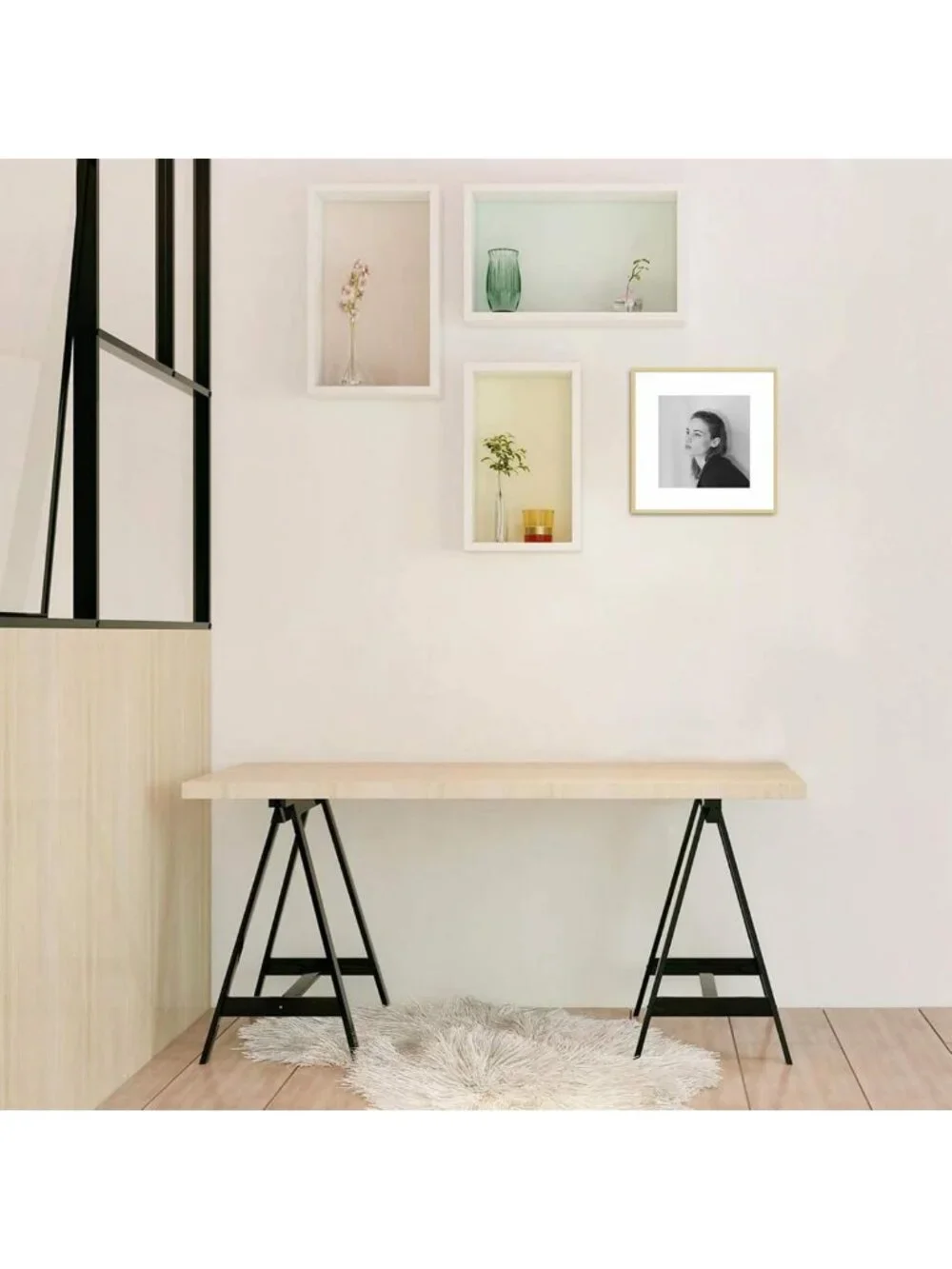 Stylish 12x12 Gold Aluminum Frame with White Mat & Real Glass - Perfect for Art